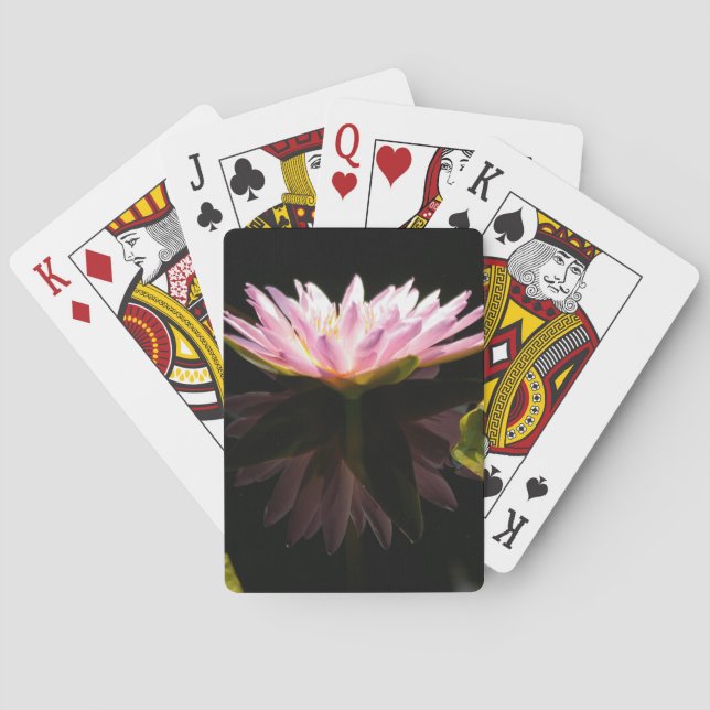 Pink Waterlily Playing Cards (Back)
