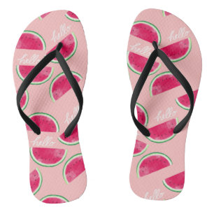Pink Watermelon Adult Flip Flops, Slim Straps Flip Flops