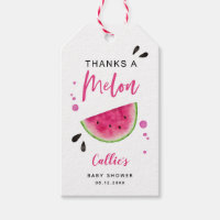 Pink Watermelon Baby Shower Gift Tags