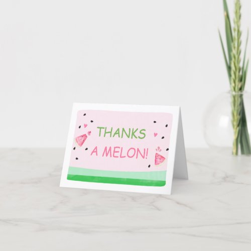 Pink Watermelon Baby Shower Thank You Card