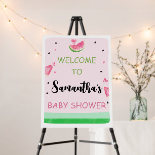 Pink Watermelon Baby Shower Welcome Sign