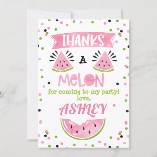 Pink watermelon Birthday Thank You Card