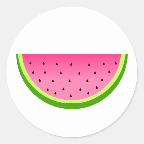 Pink Watermelon Classic Round Sticker