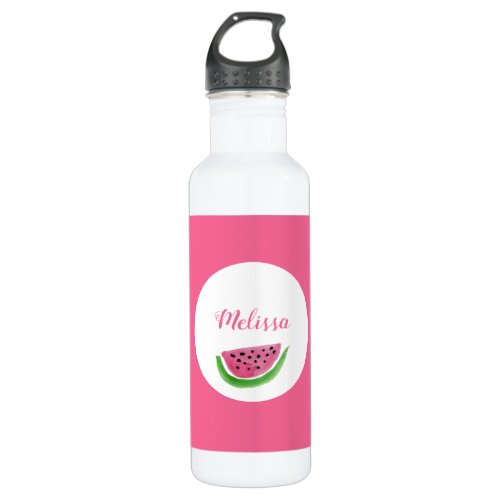 Pink watermelon customizable stainless steel water bottle