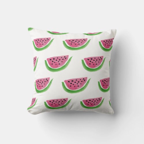 Pink Watermelon cute Summer Throw Pillow