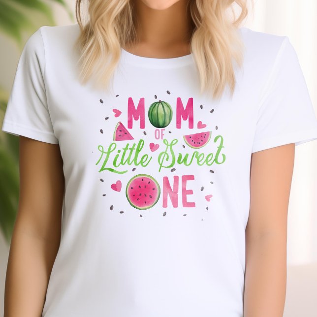 pink Watermelon fruit 1st birthday, mom's T-Shirt (pink one in a melon, girl first birthday, mom's t-shirt)
