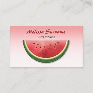 Pink Watermelon Fruit Slice Dietitian Nutritionist Business Card