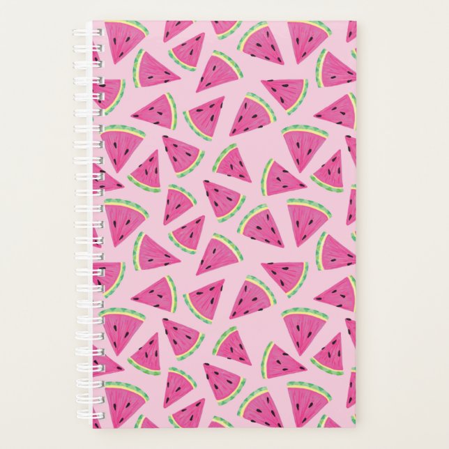 Pink Watermelon Fruit Summer Pattern Planner (Front)