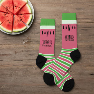 Pink Watermelon Is My Spirit Animal Striped Socks