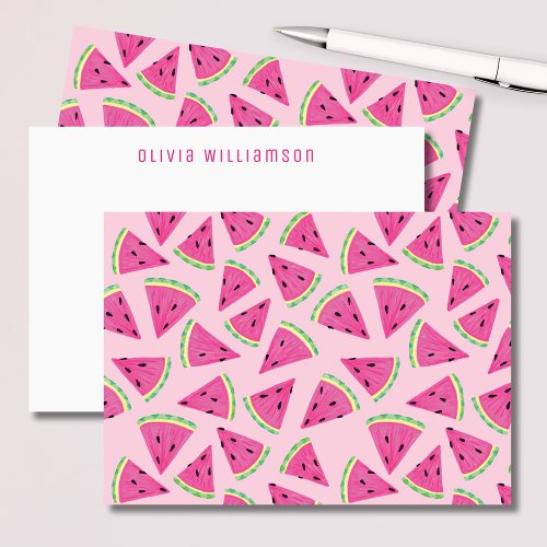 Pink Watermelon Note Card