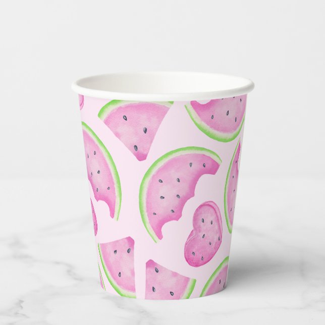 Pink Watermelon Paper Cups – Summer Birthday Party (Back)