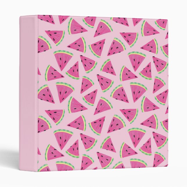 Pink Watermelon pattern 3 Ring Binder (Front/Spine)