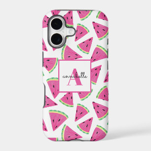 Pink Watermelon Pattern initial first name iPhone 17 Case