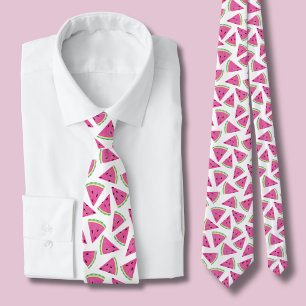 Pink Watermelon Pattern Neck Tie