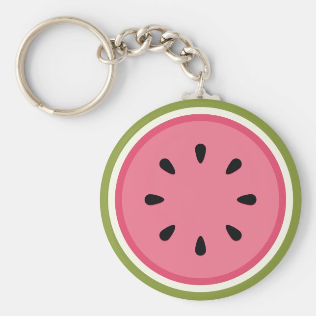 Pink Watermelon Slice Keychain (Front)