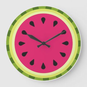 Pink Watermelon Slice Wall Clock