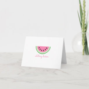 Pink Watermelon Stripes Personalized Note Cards