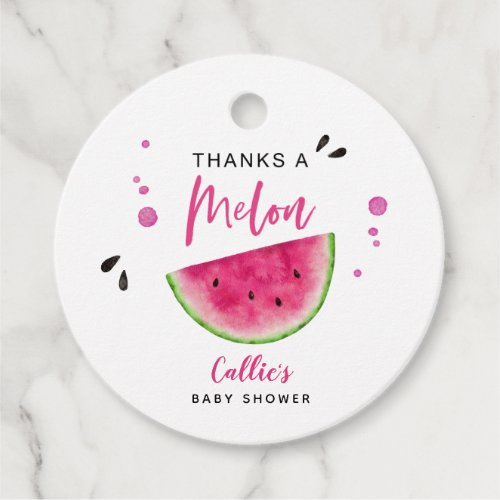 Pink Watermelon Summer Baby Shower Favor Tags
