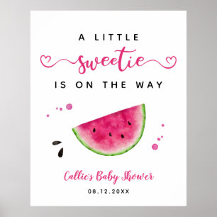 Pink Watermelon Summer Baby Shower Welcome Sign