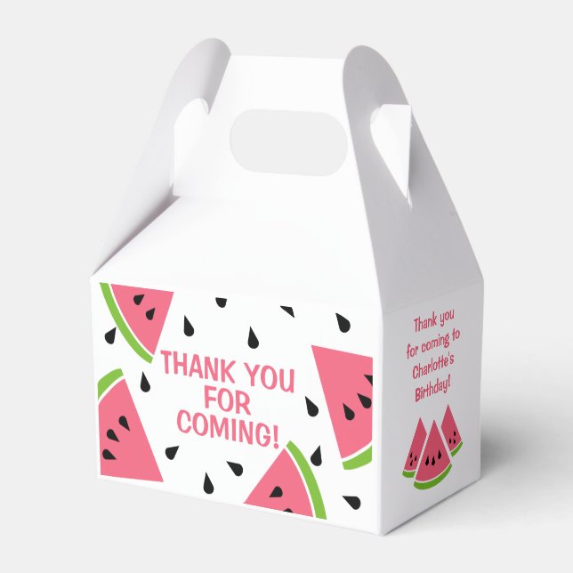 Pink Watermelon Thank You For Coming  Favor Boxes (Front Side)