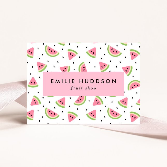 Pink Watermelons, Watermelon Seeds, Fruit Shop Business Card (Creator Uploaded)