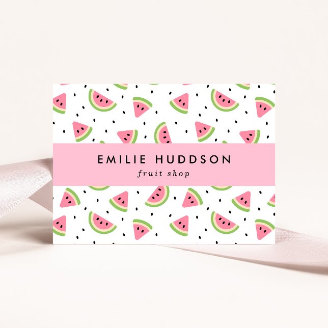 Pink Watermelons, Watermelon Seeds, Fruit Shop Business Card (Creator Uploaded)
