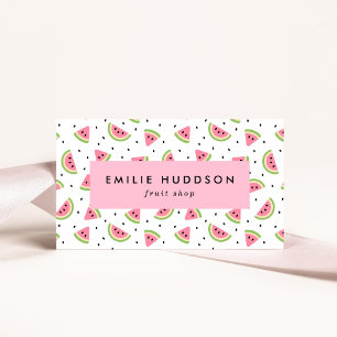 Pink Watermelons, Watermelon Seeds, Fruit Shop Business Card