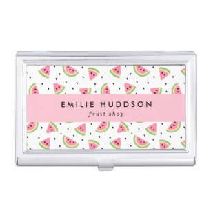 Pink Watermelons, Watermelon Seeds, Fruit Shop Business Card Case