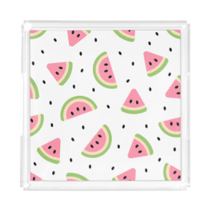 Pink Watermelons, Watermelon Seeds, Summer Pattern Acrylic Tray