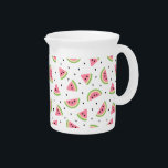 Pink Watermelons, Watermelon Seeds, Summer Pattern Beverage Pitcher<br><div class="desc">Cute,  fun and adorable pattern with pink watermelons on white background. Modern and trendy gift,  perfect for the fruit lover in your life.</div>