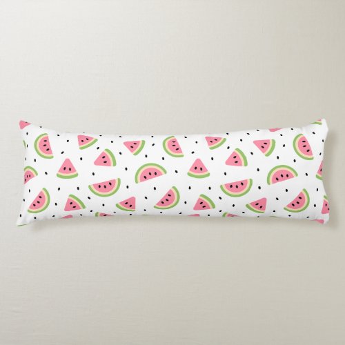 Pink Watermelons Watermelon Seeds Summer Pattern Body Pillow