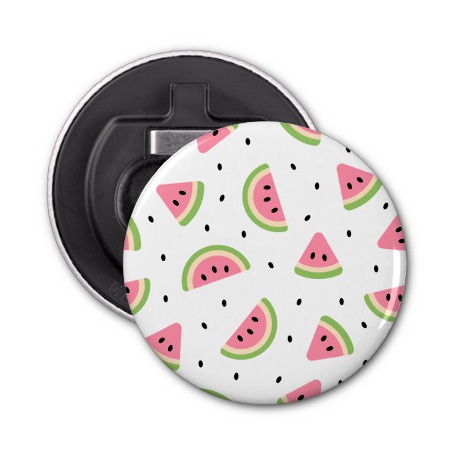 Pink Watermelons, Watermelon Seeds, Summer Pattern Bottle Opener (Front)