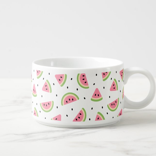 Pink Watermelons, Watermelon Seeds, Summer Pattern Bowl (Left)