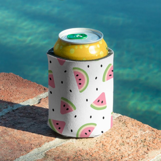 Pink Watermelons, Watermelon Seeds, Summer Pattern Can Cooler (In Situ Pool)