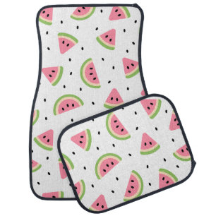 Pink Watermelons, Watermelon Seeds, Summer Pattern Car Floor Mat