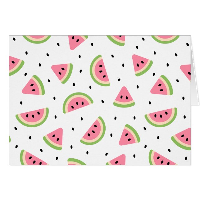 Pink Watermelons, Watermelon Seeds, Summer Pattern Cards (Front Horizontal)