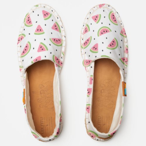 Pink Watermelons Watermelon Seeds Summer Pattern Espadrilles