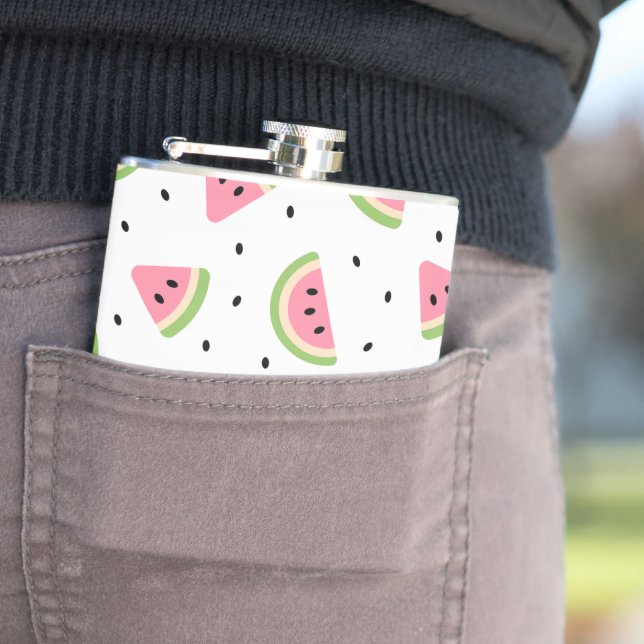 Pink Watermelons, Watermelon Seeds, Summer Pattern Flask (In Situ)