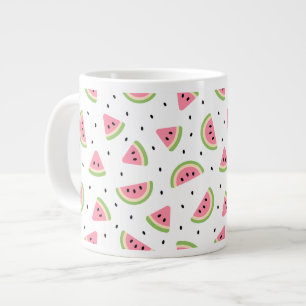 Pink Watermelons, Watermelon Seeds, Summer Pattern Giant Coffee Mug