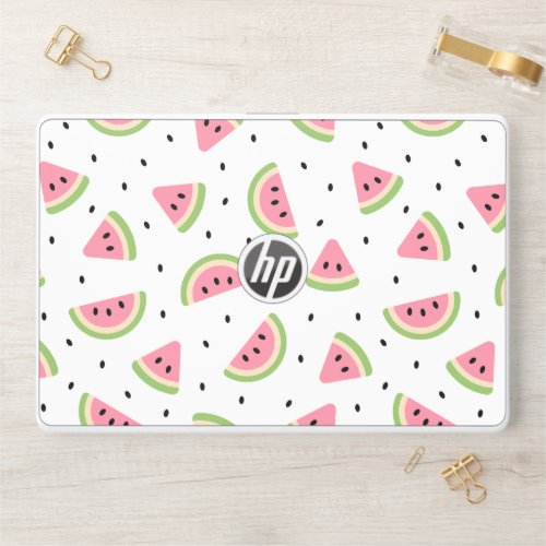 Pink Watermelons Watermelon Seeds Summer Pattern HP Laptop Skin