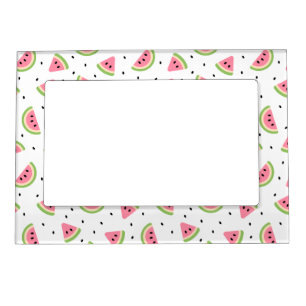 Pink Watermelons, Watermelon Seeds, Summer Pattern Magnetic Frame