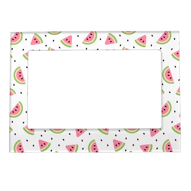 Pink Watermelons, Watermelon Seeds, Summer Pattern Magnetic Frame (Front)