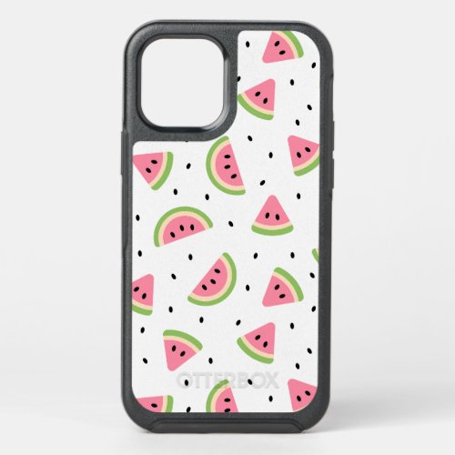 Pink Watermelons Watermelon Seeds Summer Pattern OtterBox Symmetry iPhone 12 Case