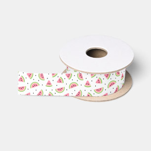 Pink Watermelons, Watermelon Seeds, Summer Pattern Satin Ribbon