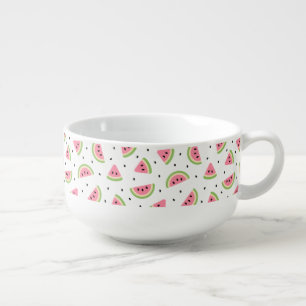Pink Watermelons, Watermelon Seeds, Summer Pattern Soup Mug