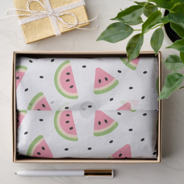 Pink Watermelons, Watermelon Seeds, Summer Pattern Tissue Paper (Gift)