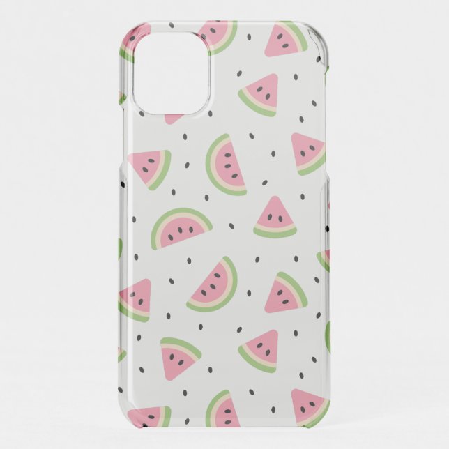 Pink Watermelons, Watermelon Seeds, Summer Pattern Uncommon iPhone Case (Back)