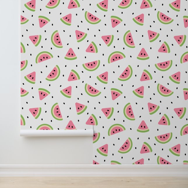 Pink Watermelons, Watermelon Seeds, Summer Pattern Wallpaper (Application)