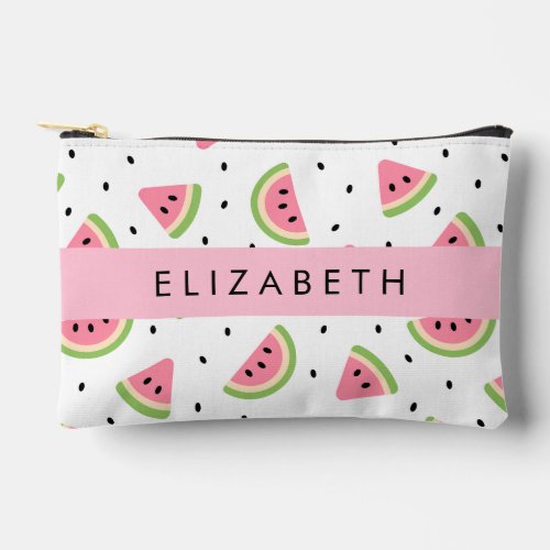 Pink Watermelons Watermelon Seeds Your Name Accessory Pouch