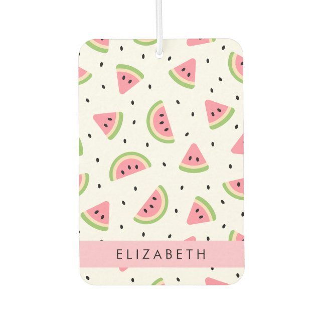 Pink Watermelons, Watermelon Seeds, Your Name Air Freshener (Front)